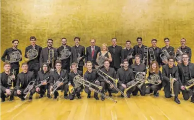  ?? EL PERIÓDICO ?? El Ensemble de la Brass Academy de Alicante, que hoy actúa en el Auditorio de Zaragoza.