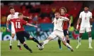  ?? FA/The FA/Getty Images ?? Luke Shaw (right) of England tackles Petr Sevcik of Czech Republic during the game England won 1-0. Photograph: Eddie Keogh The