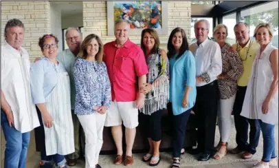  ?? Submitted photo ?? EVENING DINNER: The winners of a dinner prepared by Chef Diana Bratton which was auctioned off at the Denim and Diamonds Tailgate fundraiser for Our Promise were Dr. Tim and LaVinia Webb and Joe and Susan Wilson. From left are Dr. Bob Barnett, Chef...