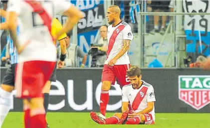  ?? MAXI FAILLA ?? Complicado. Leonardo Ponzio, en el momento de la lesión. El casi se autodescar­tó para la ida.