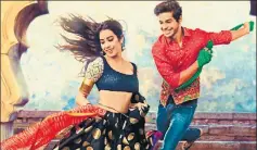  ??  ?? Janhvi Kapoor and Ishaan Khatter in the movie, Dhadak.