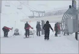  ?? MARK SPONSLER VIA AP ?? Rescues crews work at the scene of an avalanche at the Palisades Tahoe ski resort on Wednesday near Lake Tahoe.