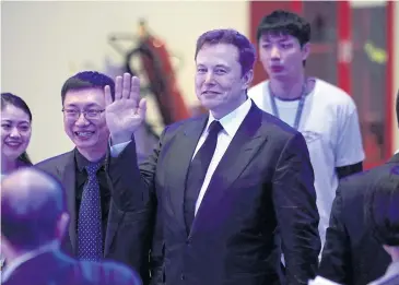  ?? ?? ROLE MODEL: Tesla CEO Elon Musk attends an opening ceremony for Tesla’s China-made Model Y programme in Shanghai on Jan 7.