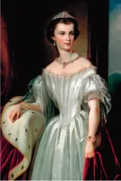  ??  ?? Portrait d’Élisabeth, impératric­e d’Autriche, anonyme, 1855.