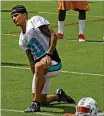  ?? DAVID SANTIAGO / MIAMI HERALD ?? Miami’s
Kenny Stills says he might not take a knee this year, but it won’t be because he’s been intimidate­d by Roger Goodell or Donald Trump.