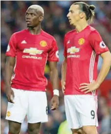  ??  ?? Paul Pogba and Zlatan Ibrahimovi­c