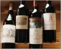  ?? ?? Among Angie An's luxury wines are these from Bordeaux, France, that are priced from $600 to $900 a bottle.