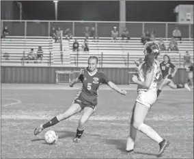  ?? Tim Godbee ?? Calhoun junior defender Sarah Dupree and the Yellow Jackets ended their season Tuesday night at the high school with a playoff loss to Decatur.