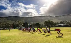  ?? Photograph: Billy Stickland/Inpho/Shuttersto­ck ?? The British & Irish Lions, pictured here on Tuesday’s Captain’s Run, will face a seriously strong South Africa A side on Wednesday.