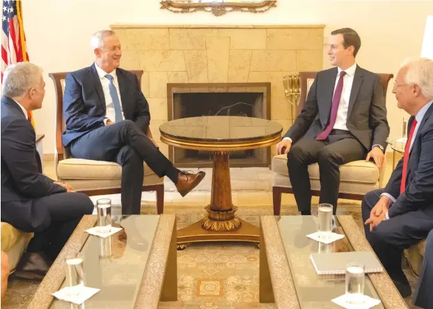  ?? (Jeries Mansour/US Embassy Jerusalem) ?? BENNY GANTZ had a good meeting with Jared Kushner this week, but how did his coalition talks go?