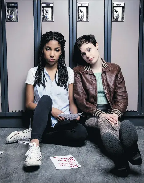  ??  ?? Camille Legg, left, and Raylene Harewood star in the Staircase Theatre’s production of Scott Button’s play, The Hunger Room.