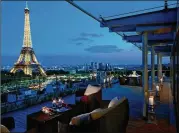  ?? CONTRIBUTE­D BY SHANGRI-LA HOTEL ?? The Shangri-La Hotel has views of the Eiffel Tower. Former Atlanta CFO Jim Beard said he was in Paris for “due diligence on certain street furniture and other concepts under considerat­ion” by the city.