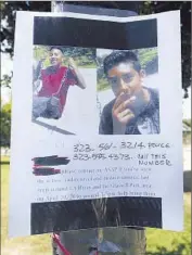  ??  ?? THE TEENAGERS from Los Angeles went missing Friday. Their bodies were recovered Sunday.