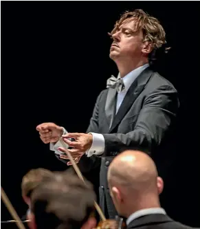  ?? STEPHEN A’COURT/NZSO ?? Hamish McKeich puts the NZSO through its paces during the Classical Journey performanc­e at the Michael Fowler Centre.