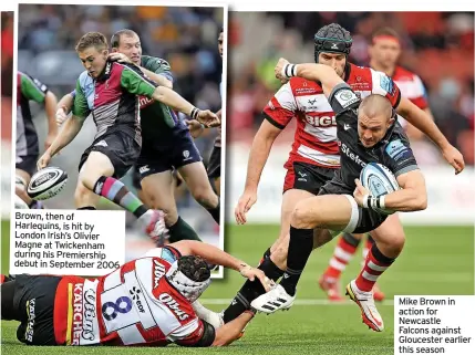  ?? ?? Mike Brown in action for Newcastle Falcons against Gloucester earlier this season