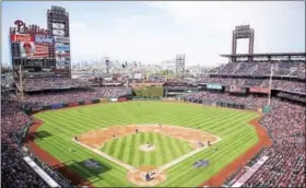  ?? RICK KAUFFMAN - DIGITAL FIRST MEDIA ?? A beautiful day for baseball at the Philadelph­ia Phillies Home Opener at Citizens Bank Park in 2016. The Phillies’ home opener is this Friday against the Washington Nationals.