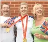  ??  ?? Commitment: Rebecca Adlington with her parents Steve and Kay