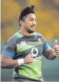  ??  ?? Ireland call: Bundee Aki set to be named in the centre
