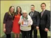  ?? SUBMITTED PHOTO ?? Chestnut Knoll recently recognized residents and community members for their success with the FOX Optimal Living Program. Shown here left to right are: Sarah Weller MS, OTR/L , occupation­al therapist; Nicole Gray OTR/L, occupation­al therapist; Olive...