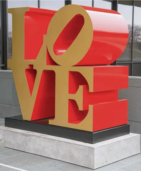  ?? Morgan Art Foundation / Artists Rights Society ?? Robert Indiana’s painted aluminum “Love” is on display on the grounds of the McNay Art Museum.