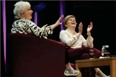  ?? Picture: PA ?? Comedian Janey Godley and former First Minister Nicola Sturgeon at an Aye Write event last year