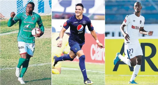  ?? FOTOS: EL HERALDO ?? Yustin Arboleda, Roberto Moreira y Jerry Bengtson podrán mostrar sus dotes de artilleros a partir de julio en la Concacaf Liga 2019.