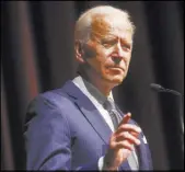  ?? Chase Stevens Las Vegas Review-Journal ?? Former Vice President Joe Biden speaks Saturday during the UNLV Law Gala at the Bellagio.