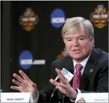  ?? ASSOCIATED PRESS FILE PHOTO ?? NCAA President Mark Emmert supports the NCAA Division I Council’s delaying a decision on issues like athlete compensati­on.