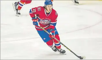  ?? ST. JOHN’S ICECAPS PHOTO/JEFF PARSONS ?? St. John’s Icecaps scoring star Charles Hudon had plenty of playoff experience as a junior, but tonight’s game against the Syracuse Crunch at Mile One centre will be his first in the post-season as a pro. He says he and his teammates are determined to...