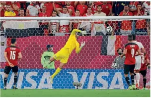  ?? ?? Heartbreak…Tunisia’s late semi-final winner loops over Egypt goalkeeper Mohamed El Shenawy