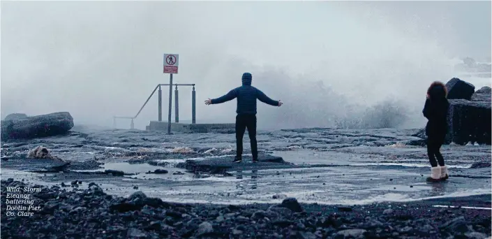  ??  ?? Wild: Storm Eleanor battering Doolin Pier, Co. Clare