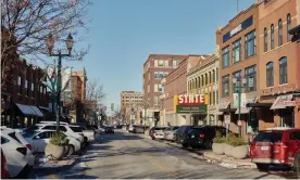  ?? Photograph: Dan Brouillett­e/Bloomberg/Getty Images ?? Downtown Sioux Falls, South Dakota. The state department of health reported 2,020 new coronaviru­s infections on Thursday, a new record for positive results in a 24-hour period.