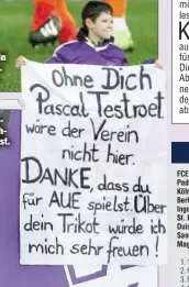  ??  ?? Pascal Testroet jubelt nach seinem Tor in Bochum. Bisher traf er viermal für Aue.Der fünfte Treffer soll morgen folgen.