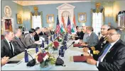  ?? ANI ?? Rajnath Singh and S Jaishankar hold 2+2 talks with US defence secretary Mark Esper and secretary of state Michael Pompeo, in Washington on Wednesday.