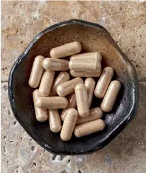  ??  ?? Ashwagandh­a and giloy (right) capsules are popular products of Dr. Vaidya’s.
Ayurvedic immune-boosting drinks like are used widely in Indian households.