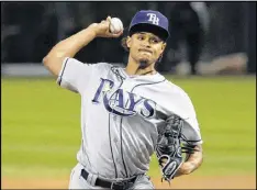  ?? JON DURR / GETTY IMAGES ?? Acquiring a talented, young pitcher such as the Tampa Bay Rays’ Chris Archer would help the Braves’ rotation, but at what cost?