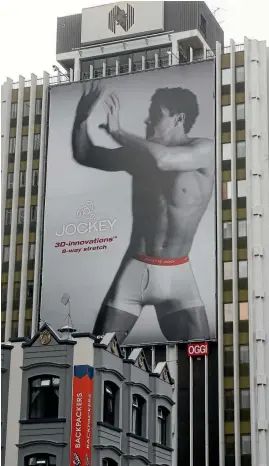  ??  ?? Dan Carter took underwear modelling to new heights in New Zealand.