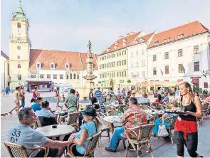  ??  ?? Square route: make your way to the Old Town of Bratislava for an al-fresco drink