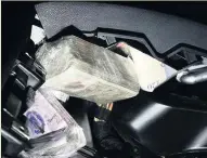  ??  ?? The cash was discovered hidden behind the dashboard of the Mercedes he was driving.