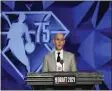  ?? COREY SIPKIN - THE ASSOCIATED PRESS ?? FILE - NBA Commission­er Adam Silver speaks at the start of the NBA basketball draft, July 29, 2021, in New York.