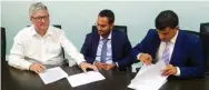  ?? - Supplied picture ?? SIGNING CEREMONY: The agreement with Port of Salalah aims at leveraging the network connectivi­ty, transit time advantages available at Salalah and the expertise of Sasco.