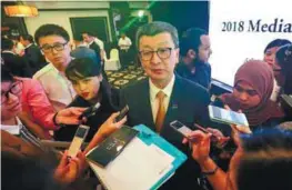  ??  ?? Lim speaking to reporters after the LBS 2018 outlook media briefing in Kuala Lumpur yesterday.