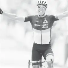  ??  ?? Dimension Data rider Edvald Boasson Hagen of Norway wins the 19th stage of the Tour de France.Christian Hartmann.