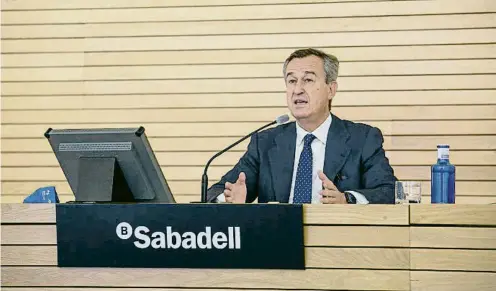  ?? BANC SABADELL / ACN ?? El conseller delegat del Banc Sabadell, César González-Bueno