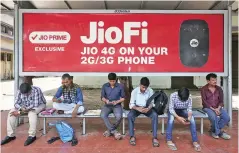  ?? PHOTO: REUTERS ?? According to the UBS report, Reliance Jio’s active subscriber base grew by 7.3 million in September after slowing down to 2.2 million in August