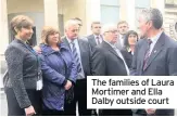  ??  ?? The families of Laura Mortimer and Ella Dalby outside court