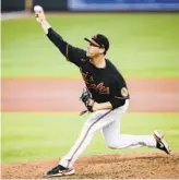  ?? NICK WASS/AP ?? Orioles starting pitcher Matt Harvey held the Nationals
to one hit over another six shutout innings on Saturday night as the Orioles secured a series victory over their regional rival with a 5-3 win in front of a season-high announced crowd of 30,898 at Oriole Park.