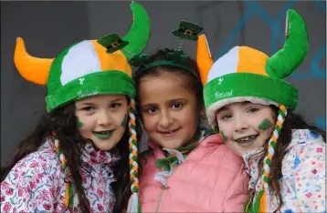  ??  ?? Ali, Ava and Hannah Curley at the St. Patrick’s Day Parade held in Dundalk.