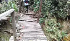  ??  ?? A damaged bridge at Similajau National Park.The main trail at the park is now temporaril­y closed to facilitate cleaning and maintenanc­e works.