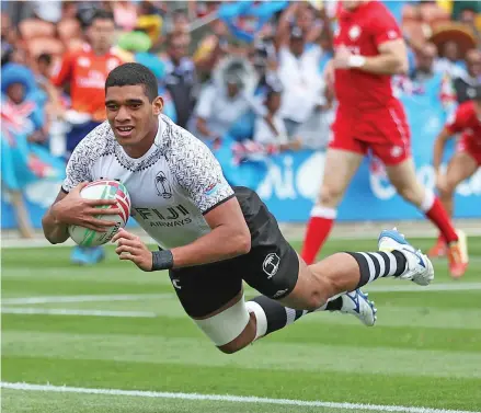  ??  ?? Co- Captain 2... Fiji Airways Fijian 7s forward Meli Derenalagi.